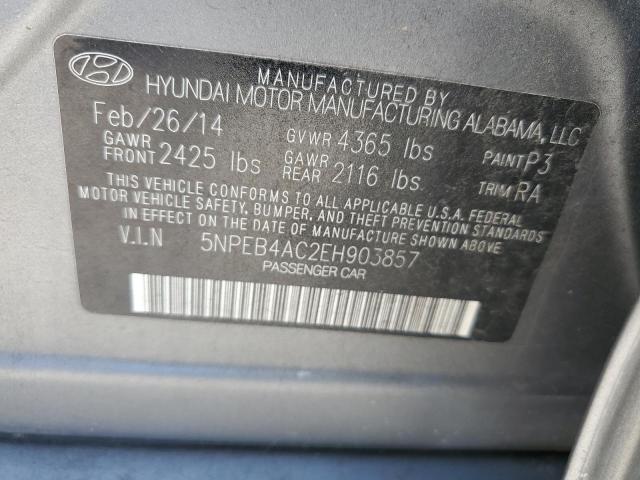 2014 Hyundai Sonata Gls VIN: 5NPEB4AC2EH903857 Lot: 55011624