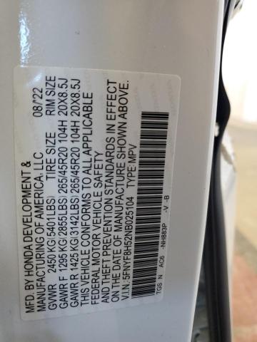 2022 Honda Passport Exl VIN: 5FNYF8H52NB025104 Lot: 57303174