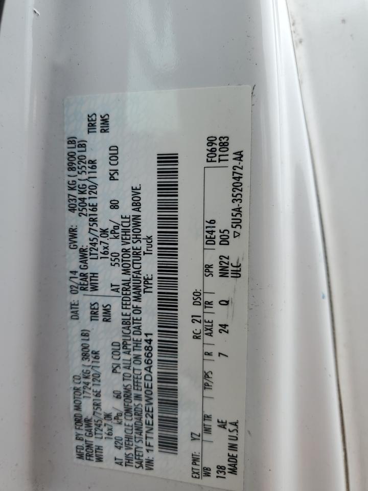 1FTNE2EW0EDA66841 2014 Ford Econoline E250 Van