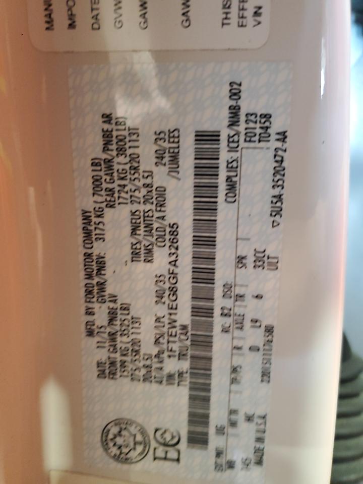 1FTEW1EG8GFA32685 2016 Ford F150 Supercrew