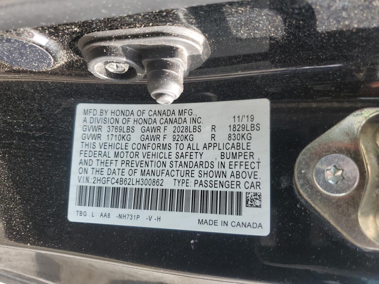 2HGFC4B62LH300862 2020 Honda Civic Lx