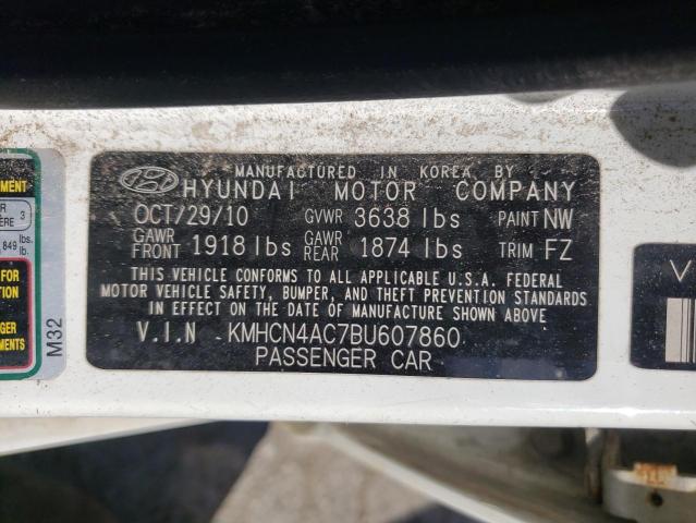 2011 Hyundai Accent Gls VIN: KMHCN4AC7BU607860 Lot: 54536134