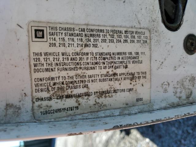 2000 Chevrolet Gmt-400 C2500 VIN: 1GBGC24R5YF472718 Lot: 53167594