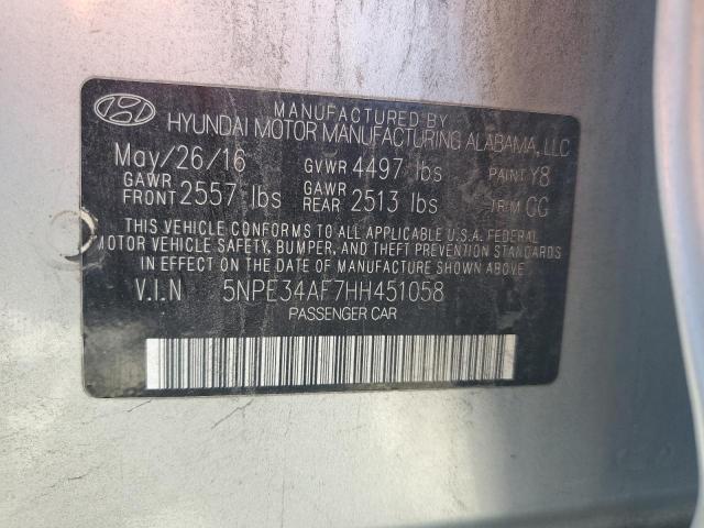 2017 Hyundai Sonata Sport VIN: 5NPE34AF7HH451058 Lot: 57150914