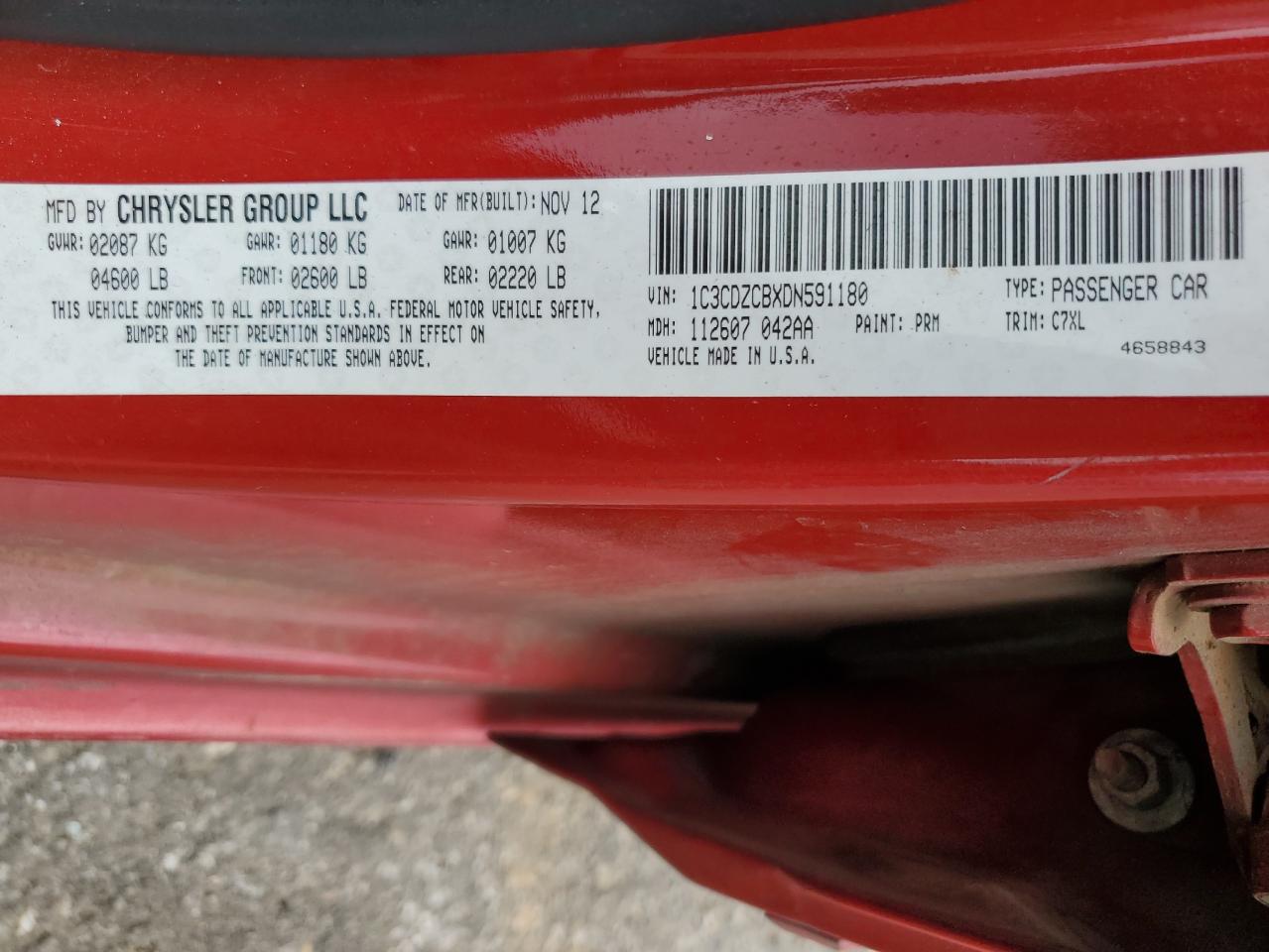 1C3CDZCBXDN591180 2013 Dodge Avenger Sxt