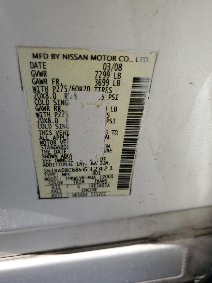 5N1BA08C68N632421 2008 Nissan Armada Se