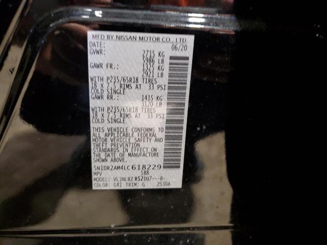 2020 Nissan Pathfinder S VIN: 5N1DR2AM4LC618229 Lot: 55941494