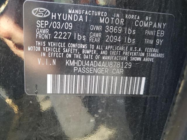 2010 Hyundai Elantra Blue VIN: KMHDU4AD4AU878129 Lot: 55079704