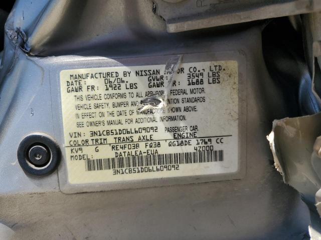 2006 Nissan Sentra 1.8 VIN: 3N1CB51D06L609092 Lot: 54580174