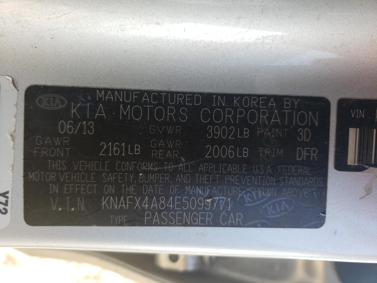 KNAFX4A84E5099771 2014 Kia Forte Ex