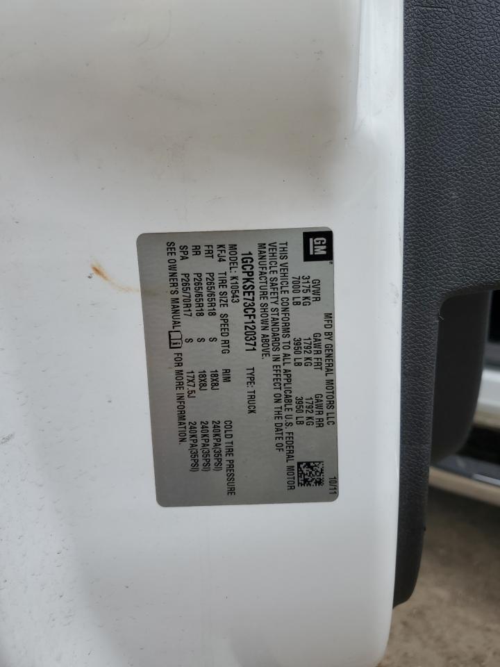 1GCPKSE73CF120371 2012 Chevrolet Silverado K1500 Lt