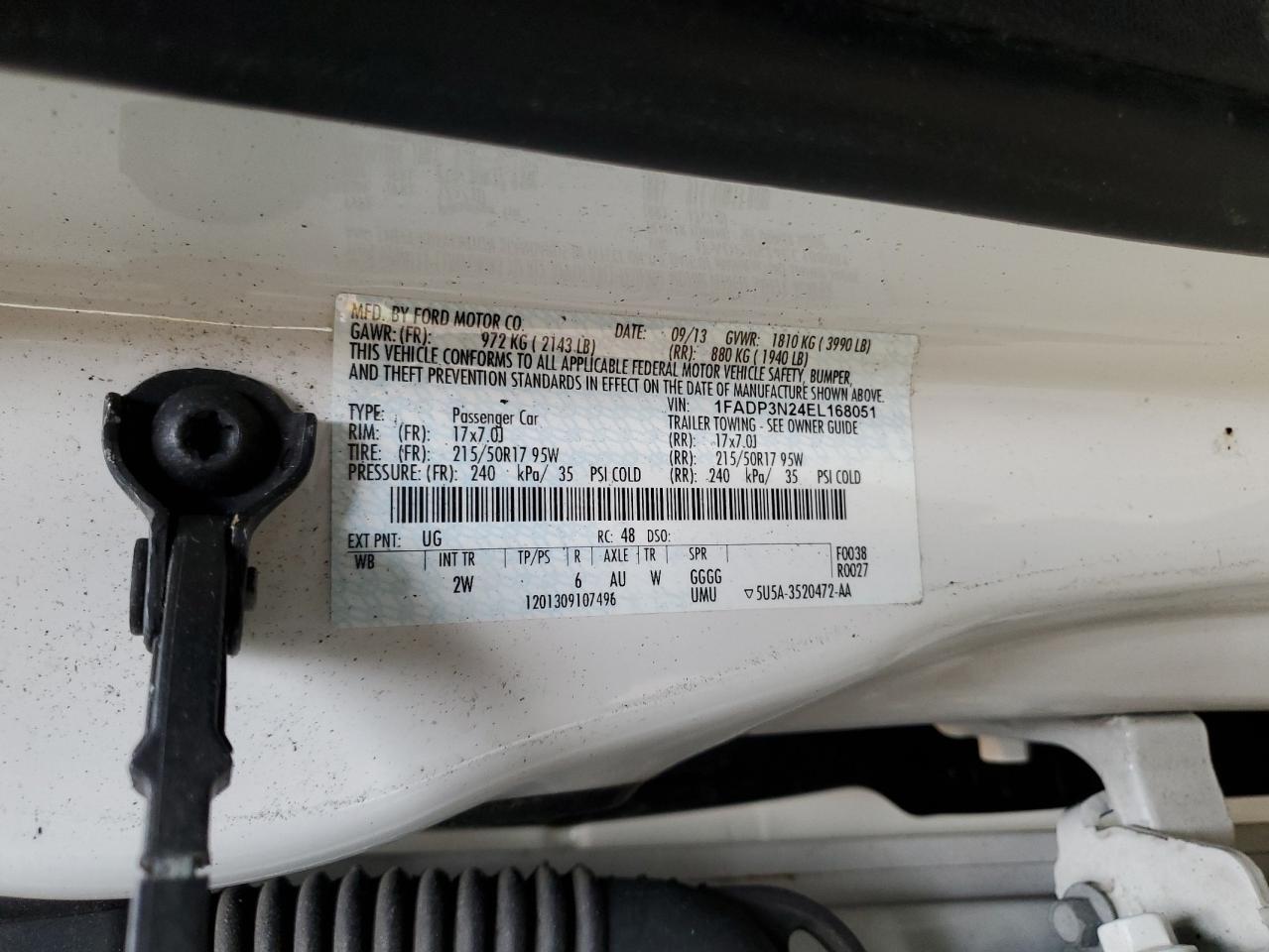 1FADP3N24EL168051 2014 Ford Focus Titanium