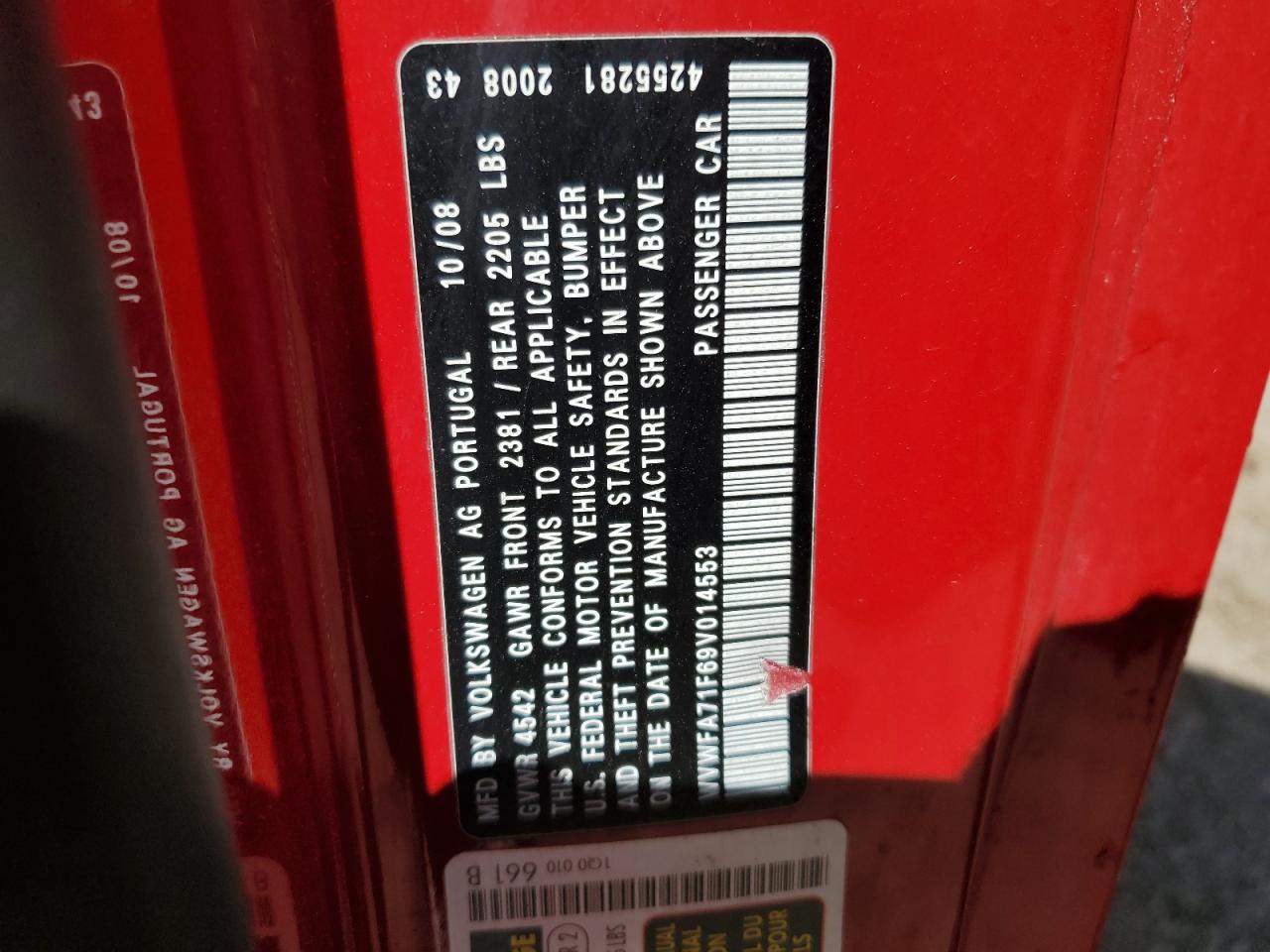 WVWFA71F69V014553 2009 Volkswagen Eos Lux