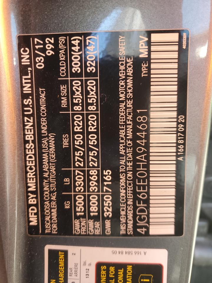 4JGDF6EE0HA944681 2017 Mercedes-Benz Gls 450 4Matic