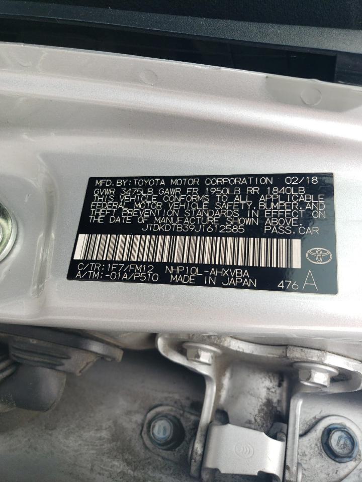 JTDKDTB39J1612585 2018 Toyota Prius C