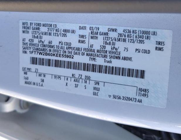 2019 FORD F250 SUPER - 1FT7W2B60KEE55902