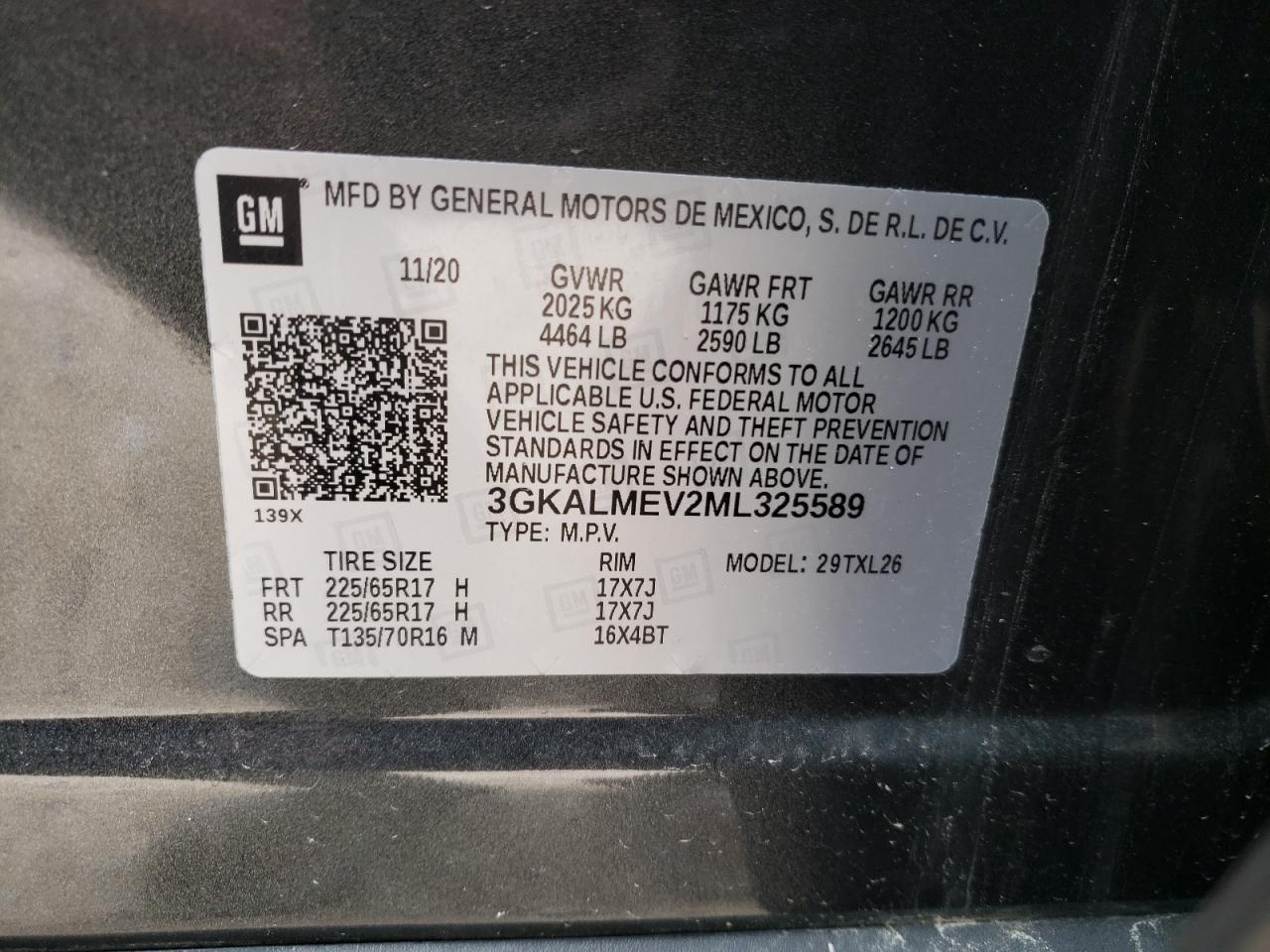 3GKALMEV2ML325589 2021 GMC Terrain Sle