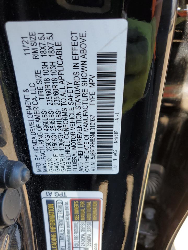 5J6RT6H83NL010937 2022 Honda Cr-V Exl