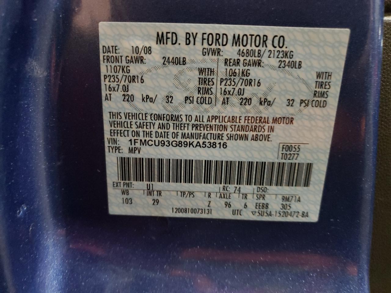 1FMCU93G89KA53816 2009 Ford Escape Xlt