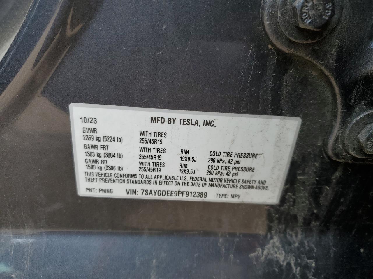 7SAYGDEE9PF912389 2023 Tesla Model Y