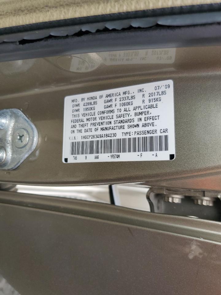 1HGCP26349A184230 2009 Honda Accord Lx