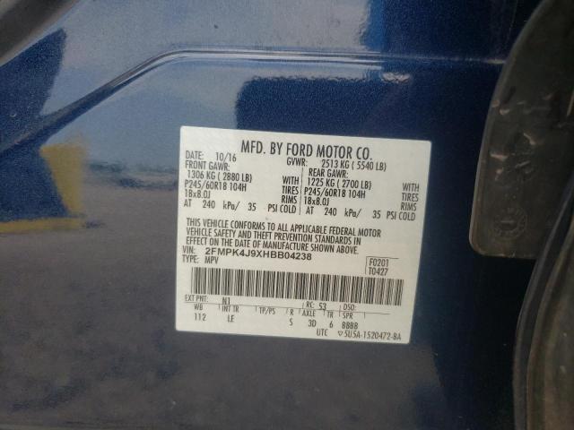 2017 Ford Edge Sel VIN: 2FMPK4J9XHBB04238 Lot: 55745874