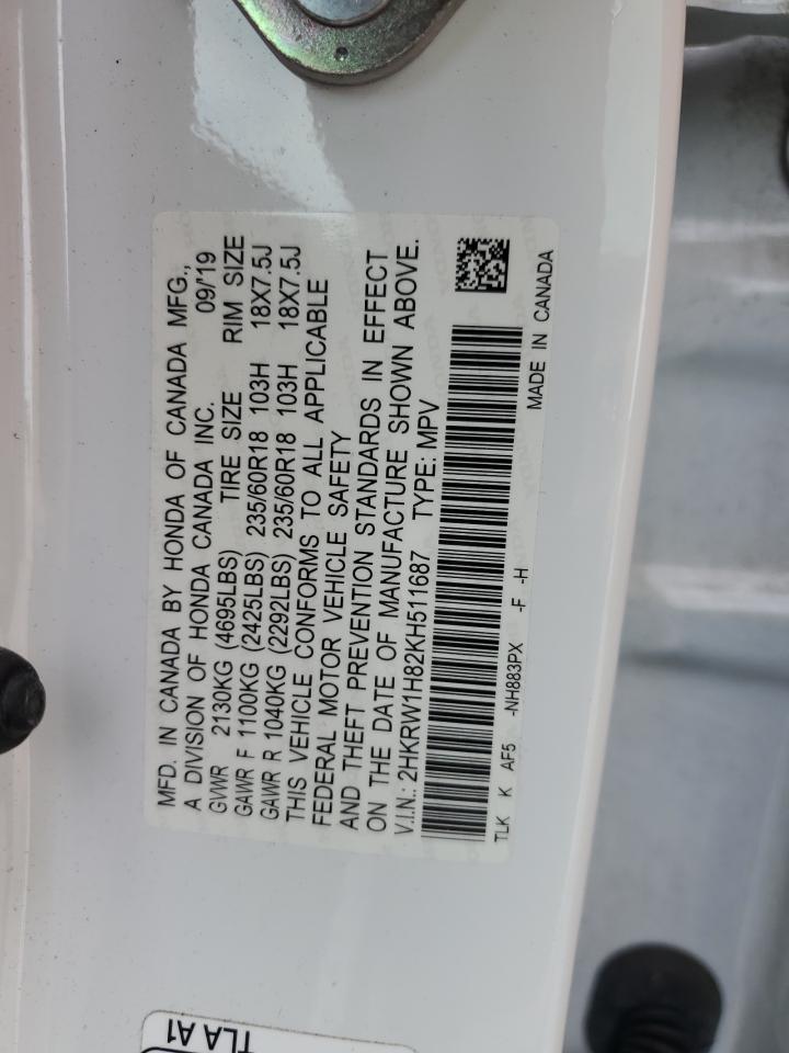 2HKRW1H82KH511687 2019 Honda Cr-V Exl