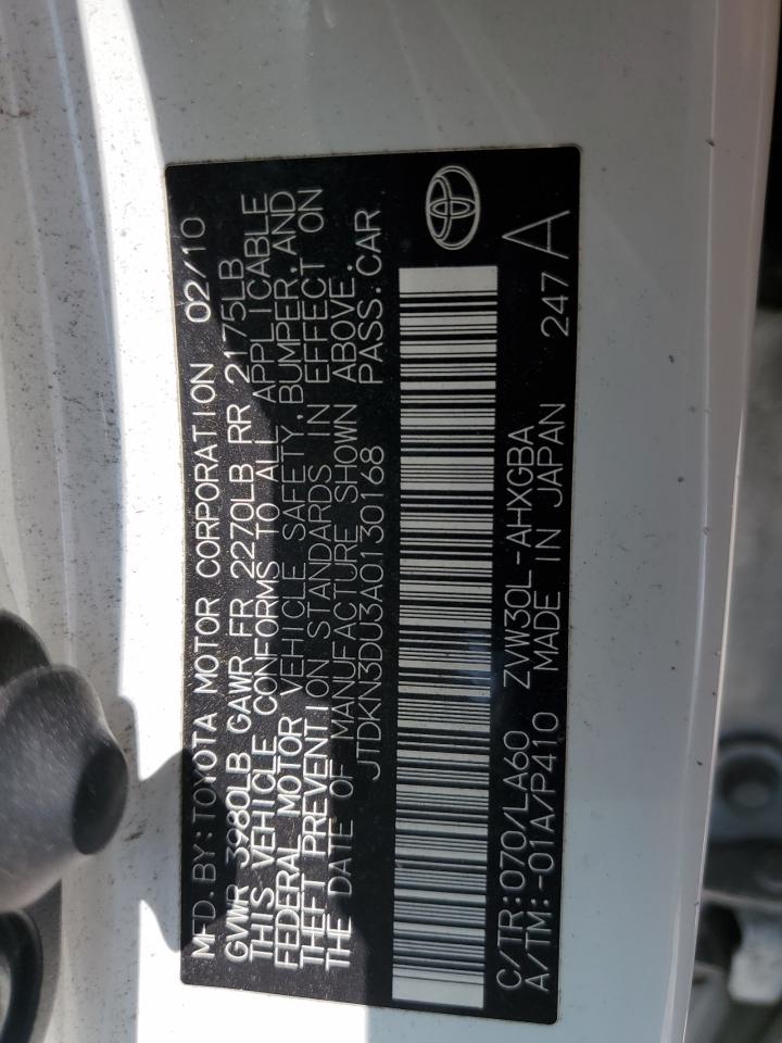 JTDKN3DU3A0130168 2010 Toyota Prius