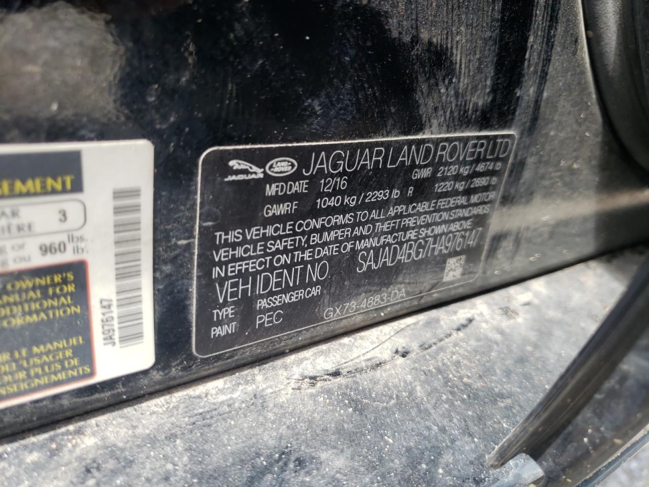 SAJAD4BG7HA976147 2017 Jaguar Xe Premium