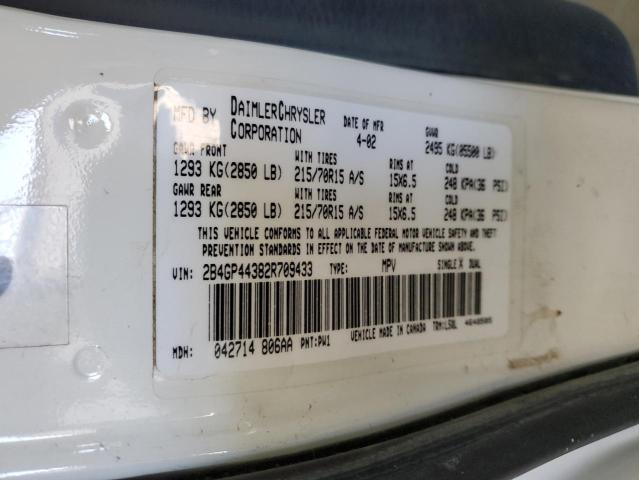 2002 Dodge Grand Caravan Sport VIN: 2B4GP44382R709433 Lot: 53271964