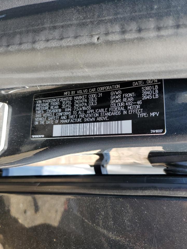 YV4902RK5F2646510 2015 Volvo Xc60 T6 Premier