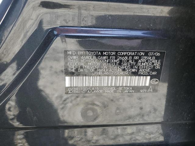 2007 Lexus Es 350 VIN: JTHBJ46G772040901 Lot: 56347424