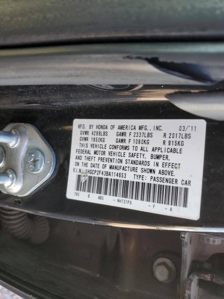 1HGCP2F43BA114653 2011 Honda Accord Lxp