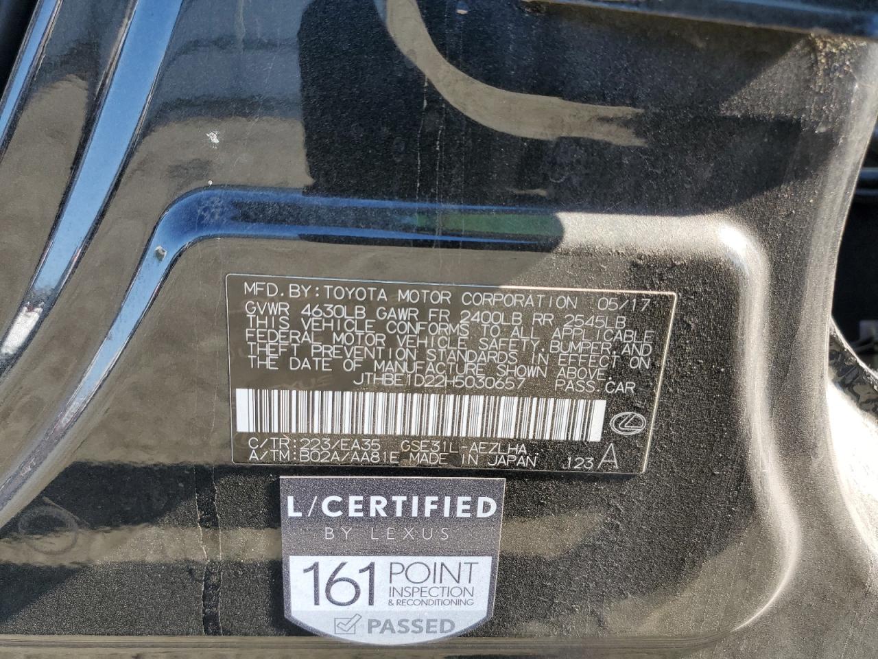 JTHBE1D22H5030657 2017 Lexus Is 350