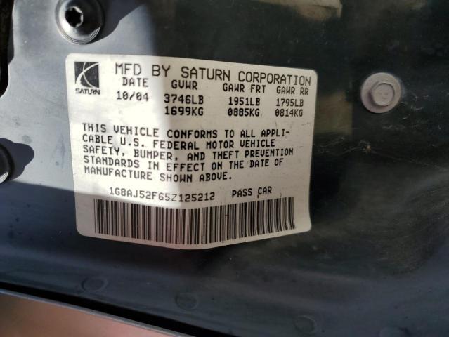 2005 Saturn Ion Level 2 VIN: 1G8AJ52F65Z125212 Lot: 53789024