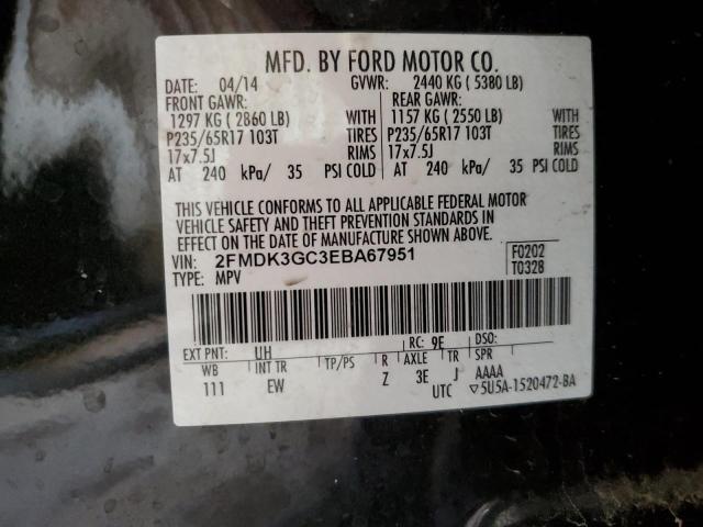 2014 Ford Edge Se VIN: 2FMDK3GC3EBA67951 Lot: 53393624