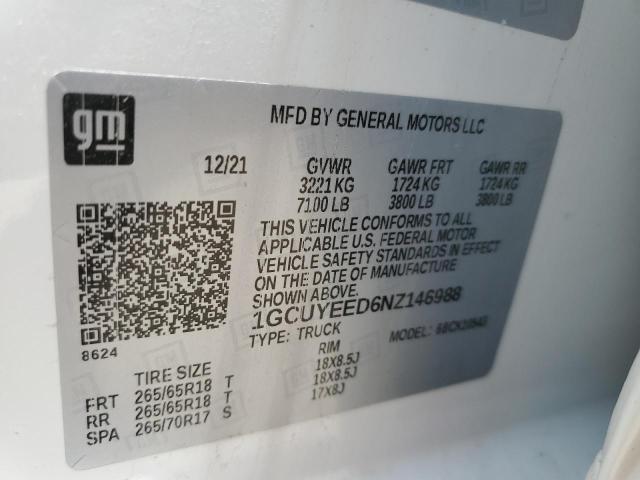 2022 Chevrolet Silverado Ltd K1500 Rst VIN: 1GCUYEED6NZ146988 Lot: 53817654