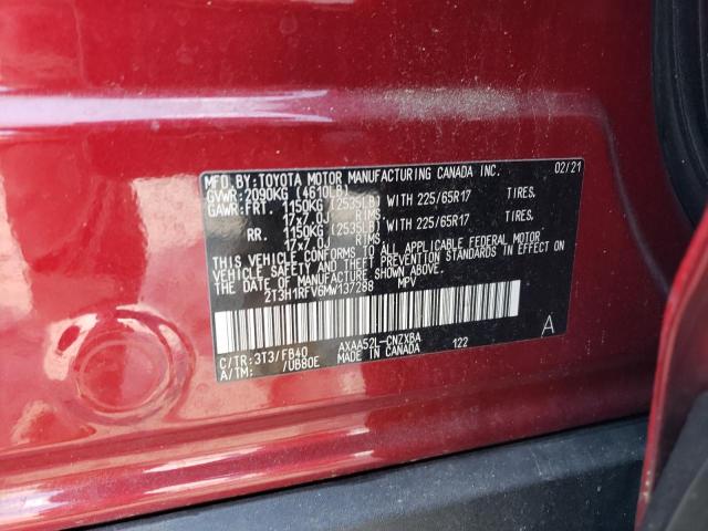 2021 Toyota Rav4 Le VIN: 2T3H1RFV6MW137288 Lot: 55667134