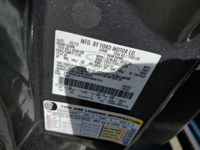 2013 Ford F150 Supercrew VIN: 1FTFW1ET8DFB68733 Lot: 54816954