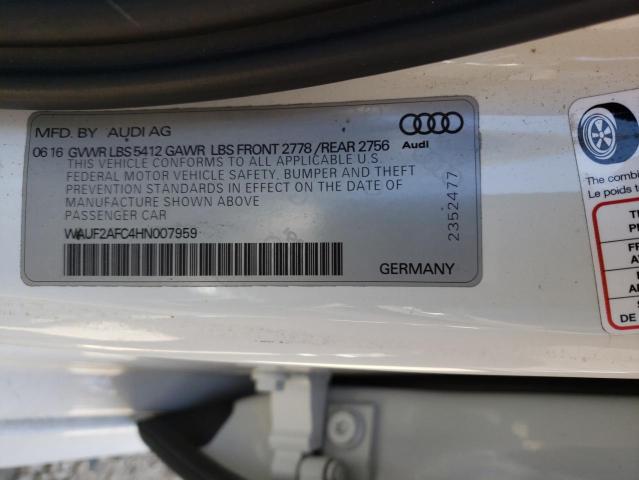 2017 Audi A6 Premium Plus VIN: WAUF2AFC4HN007959 Lot: 53220274