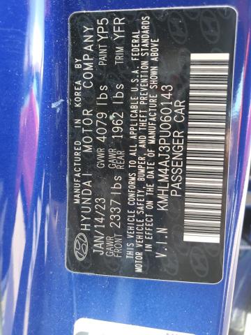 2023 Hyundai Elantra Blue VIN: KMHLM4AJ3PU060143 Lot: 54243644