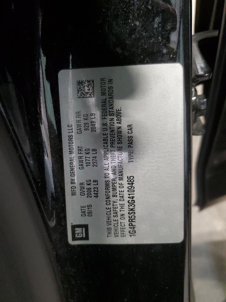 1G4PR5SK3G4109485 2016 Buick Verano Convenience