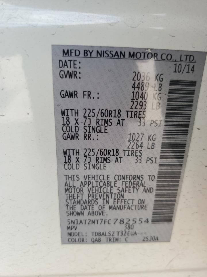 5N1AT2MT7FC782554 2015 Nissan Rogue S