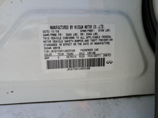 2020 Infiniti Q50 Pure VIN: JN1EV7AR1LM255348 Lot: 56791084