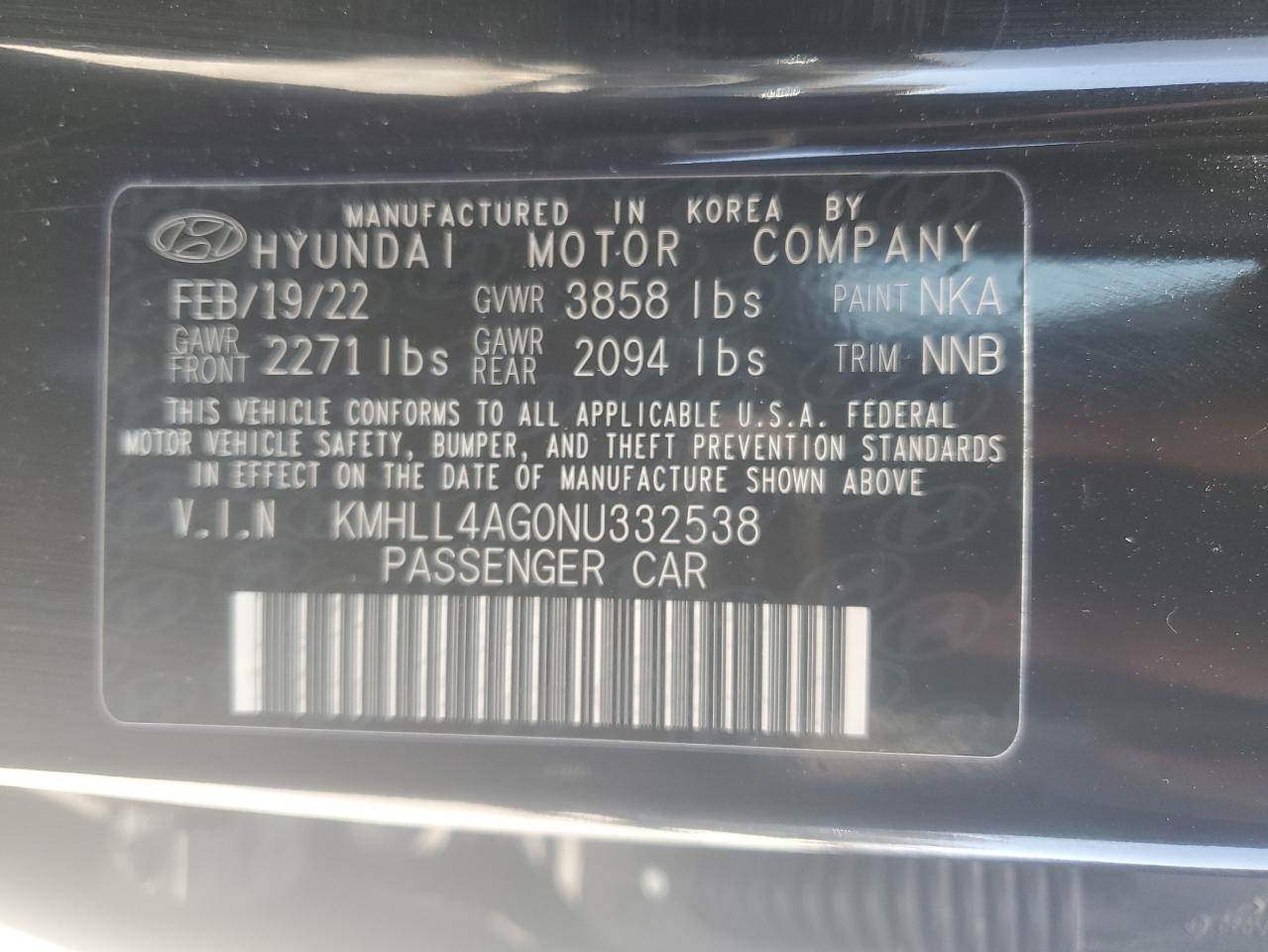 KMHLL4AG0NU332538 2022 Hyundai Elantra Se