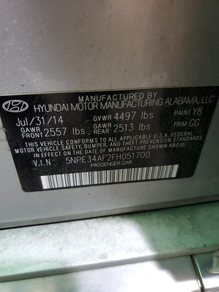 5NPE34AF2FH051700 2015 Hyundai Sonata Sport