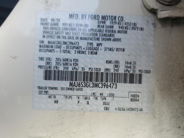 2021 Ford Ecosport Se VIN: MAJ6S3GL3MC396473 Lot: 56159654