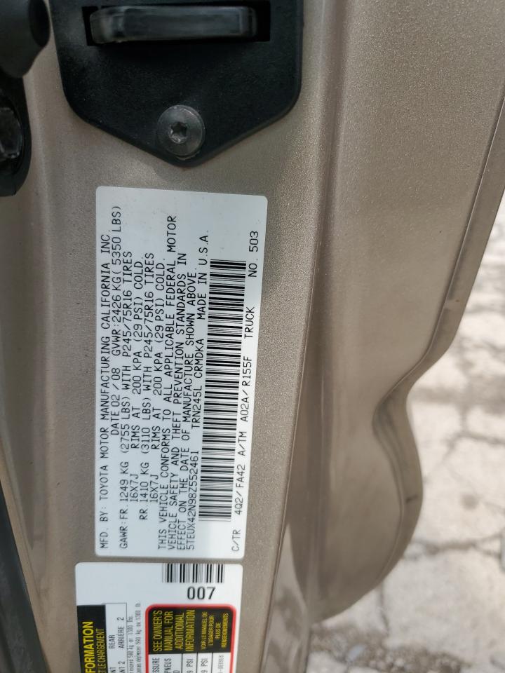 5TEUX42N98Z552461 2008 Toyota Tacoma Access Cab