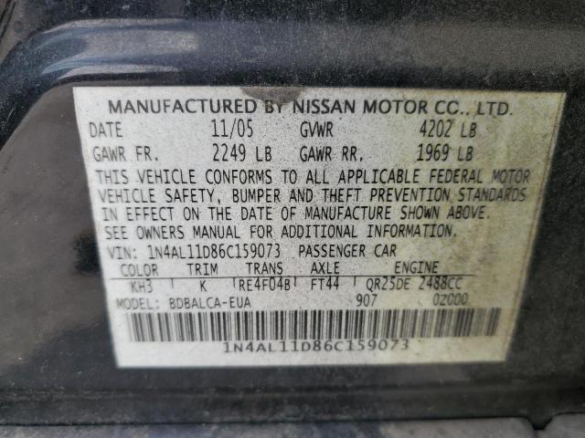 2006 Nissan Altima S VIN: 1N4AL11D86C159073 Lot: 54581984