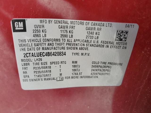 2011 GMC Terrain Slt VIN: 2CTALUEC4B6420834 Lot: 54047714